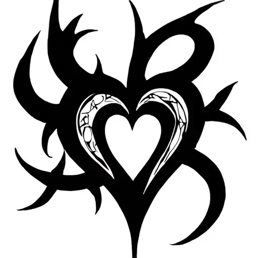 Nordic runes open your heart tattoo design idea