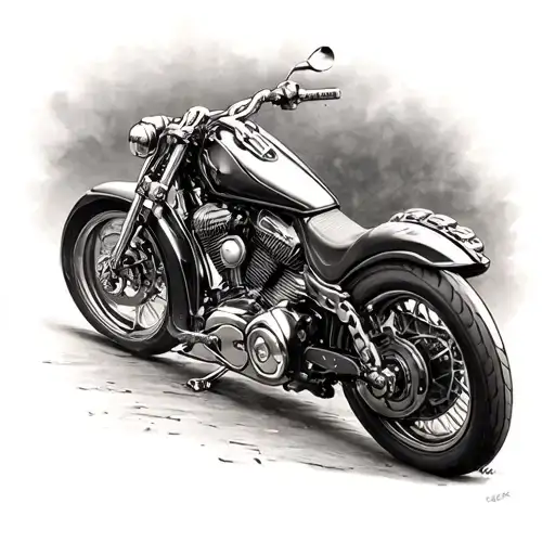 motorbike chain links tattoo design idea