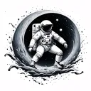 astronaut falling into black hole tattoo design idea