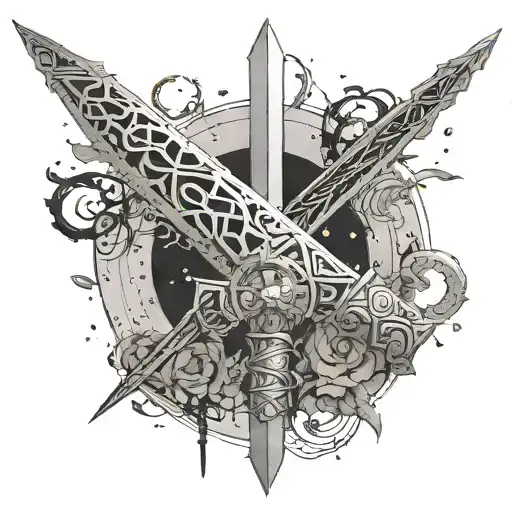 nier automata sword with lunar tattoo design idea