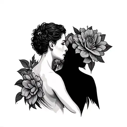 For the back that represents the good and the bad of life tattoo design idea