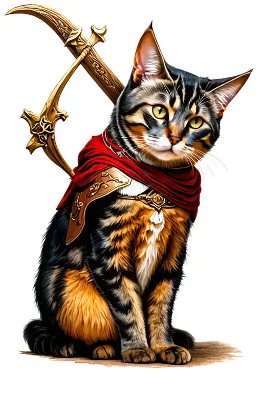 cat as prince john robin hood tattoo design idea
