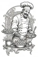 chef food cooking tattoo design idea