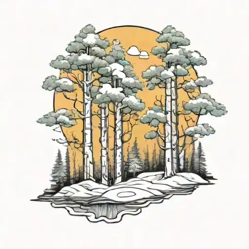 aspen trees tattoo design idea