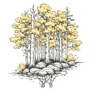 aspen trees tattoo design idea