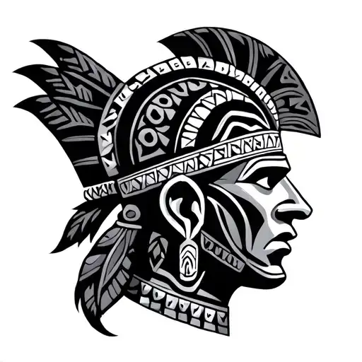 tlaloc head tattoo design idea