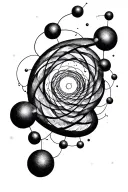 scattered thoughts, golden ratio spiral, dopamine molecule tattoo design idea