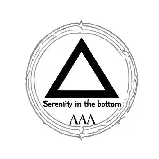 "Serenity in the bottom simple" AA Triangle LOGO simple lines going tattoo design idea