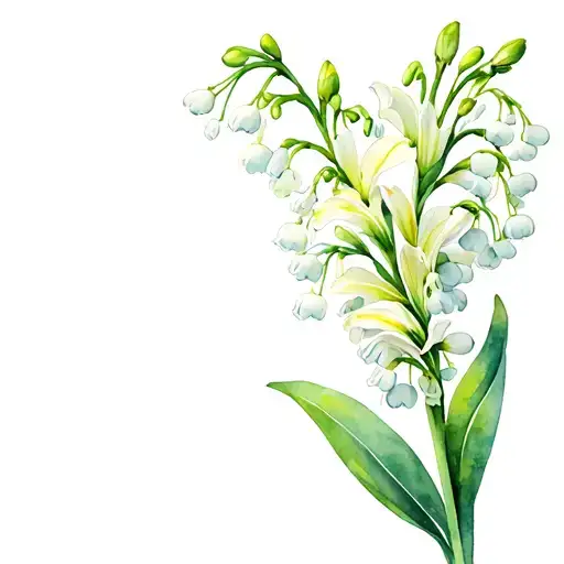 birthday flower lily of the valley and gladioli tattoo design idea