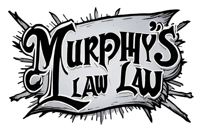 text saying murphy's law tattoo design idea