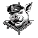 Pig Cop tattoo design idea