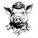 Pig Cop tattoo design idea