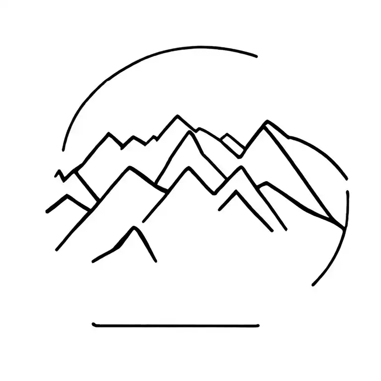 Minimal Mountain tattoo design idea