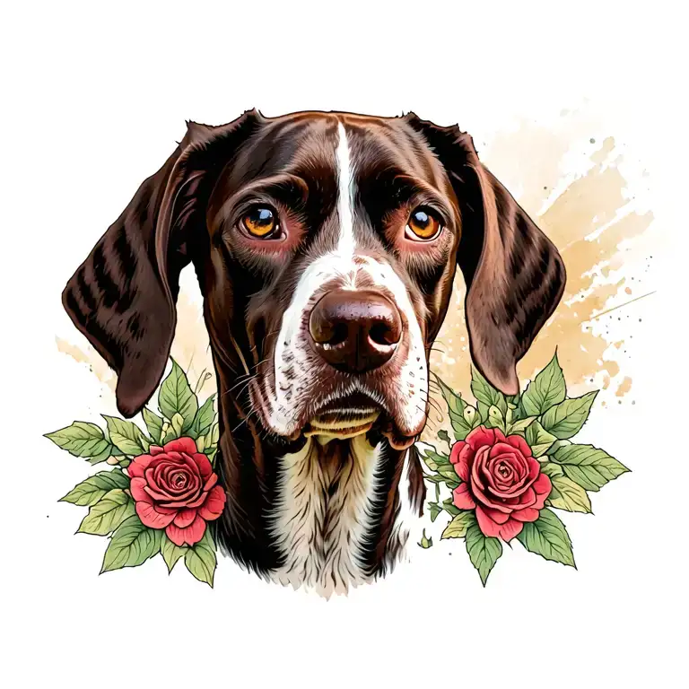 german shorthair pointer hacking themed tattoo featuring tattoo design idea