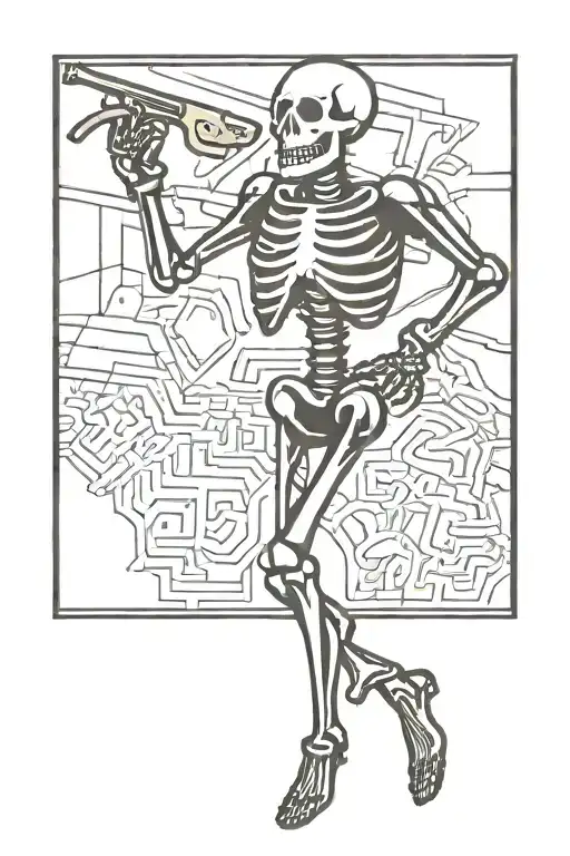 tf2 skeleton dancing tattoo design idea