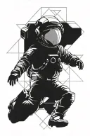 astronaut floating in space tattoo design idea