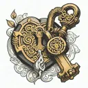 a lock that opens with a key on the lock tattoo design idea