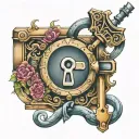 a lock that opens with a key on the lock tattoo design idea