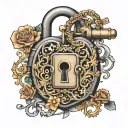 a lock that opens with a key on the lock tattoo design idea