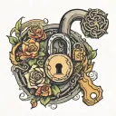 a lock that opens with a key on the lock tattoo design idea