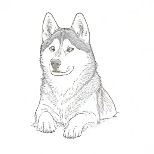 a husky dog tattoo design idea