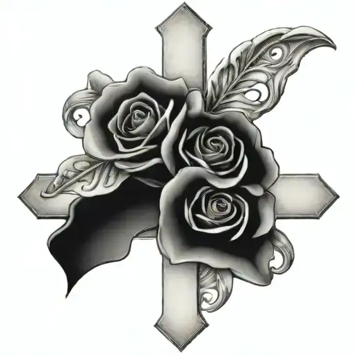 my mom passed away. i want a cross tattoo with roman numerals inside of it for her birthday. her birthday was January 4, tattoo design idea