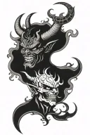 satan hell alcohol tattoo design idea