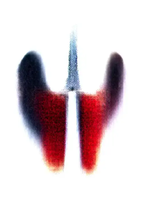 angel wings behind a sword, roses tattoo design idea