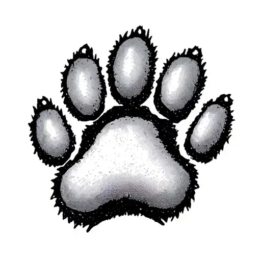 mom, dog paw, 1997 engraved tattoo design idea