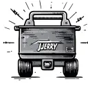 Minimal line art jerry can icon, aussie, clean outline. tattoo design idea