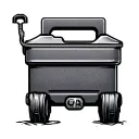 Minimal line art jerry can icon, aussie, clean outline. tattoo design idea