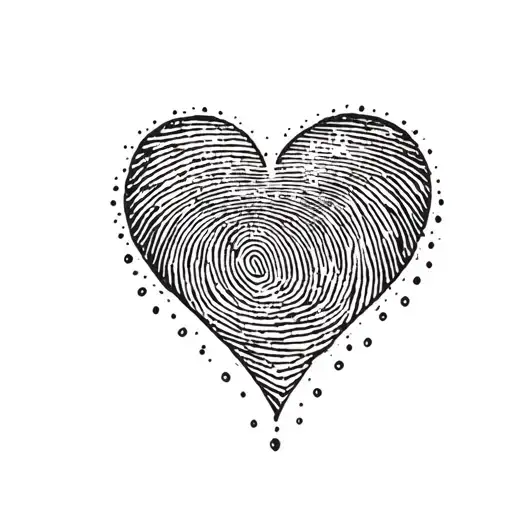a heart with a fingerprint on it tattoo design idea