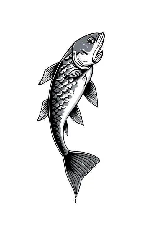 Pacific Northwest tribal salmon fish tattoo design idea