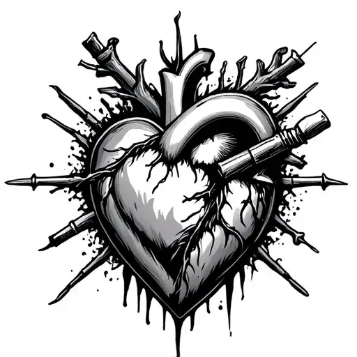 widow maker heart attack servivor tattoo design idea