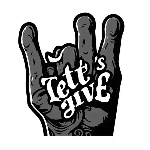 Text Let's give the middle finger tattoo design idea