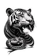 6 cars, tiger, anaconda, artificial intelligence tattoo design idea