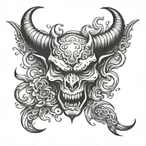 DEVIL HORNS TRAMP STAMP TATTOO tattoo design idea