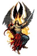 Archangel gabriel fighting tattoo design idea