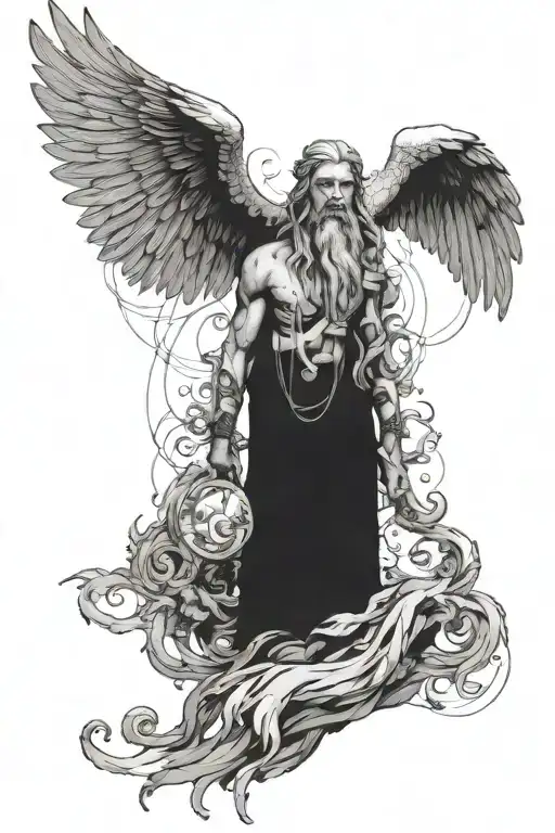 Scandinavian style, gods, power tattoo design idea