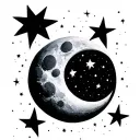 moon and stars tattoo design idea