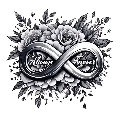 Always and Forever with infinity symbol tattoo design idea
