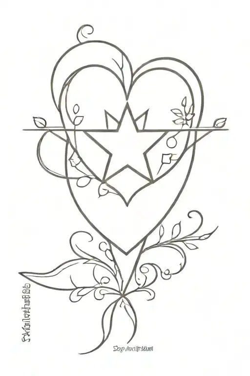 spine tattoo dainty with heart or star tattoo design idea