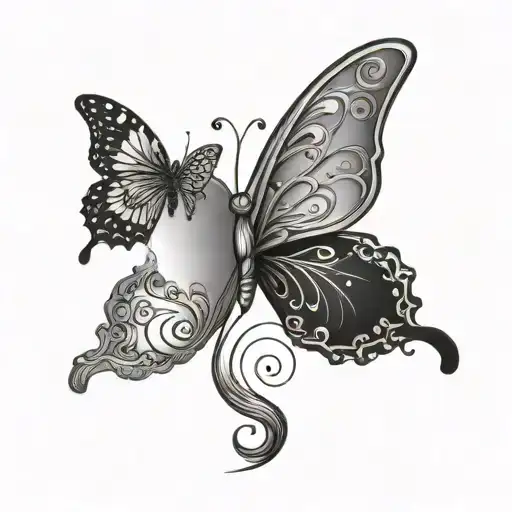 yin yang butterfly tattoo design idea