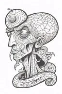 handsome  squidward tattoo design idea
