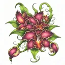 cattleya orchid blooming underwater tattoo design idea