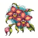 cattleya orchid blooming underwater tattoo design idea