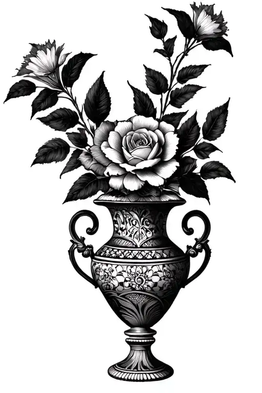 Italian vase filled tattoo design idea