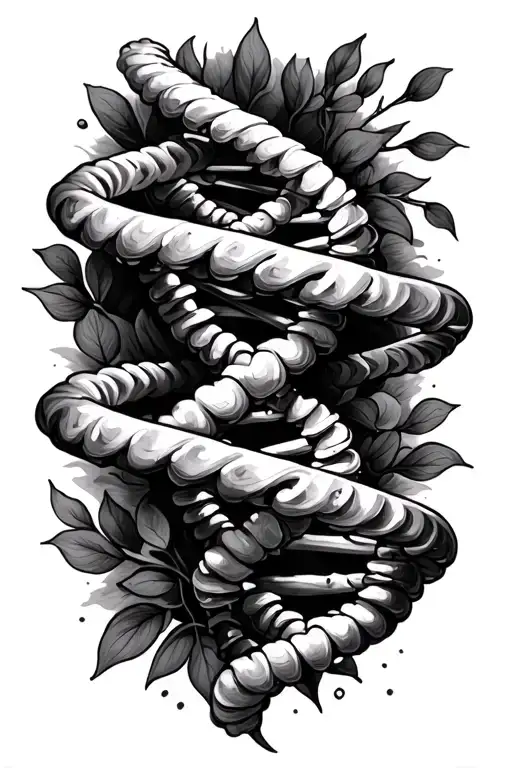 cross fades to dna at bottom tattoo design idea