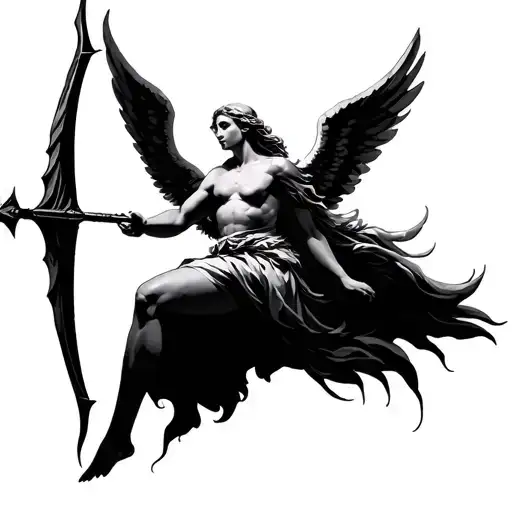 Angel Shooting Arrow tattoo design idea