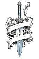 Sword with banner williams tattoo design idea